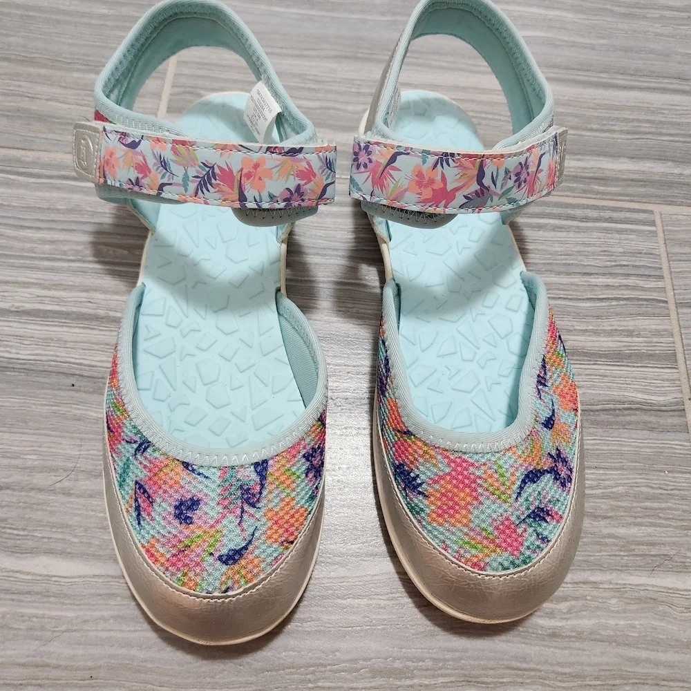 Lands' End Blue Sandals with Adjustable Strap